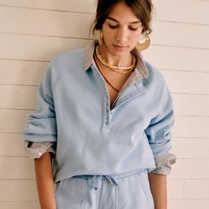 Sezane Miley Sweatshirt in Powder Blue, size M